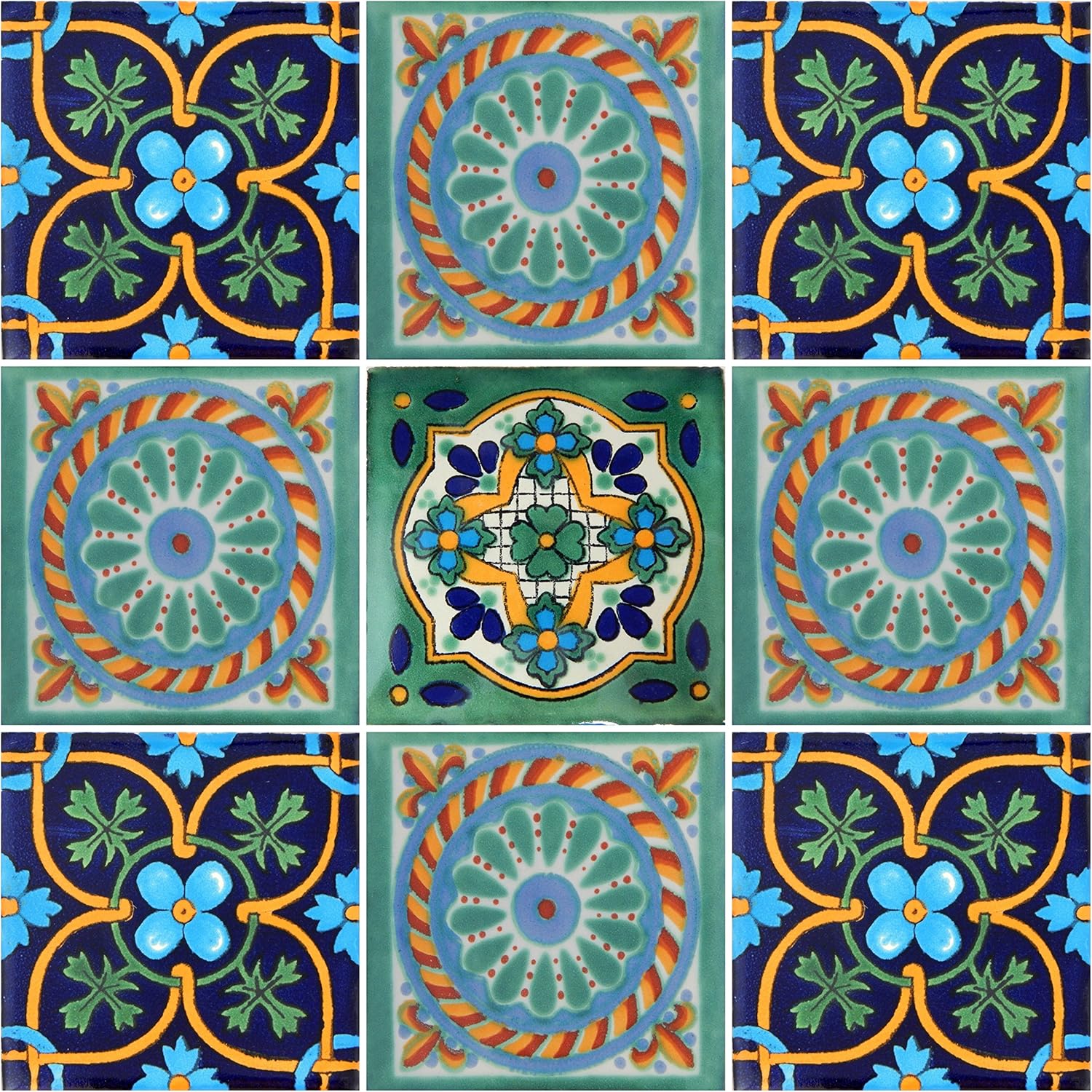 Mexican Tiles 4" x 4" Hand Painted Talavera